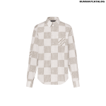 Damier Long-Sleeved Classic Cotton Shirt