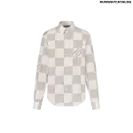 Damier Long-Sleeved Classic Cotton Shirt