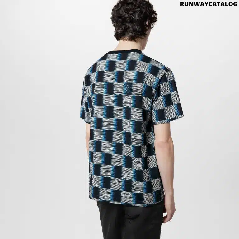 Damier Short-Sleeved Cotton T-Shirt - Image 3