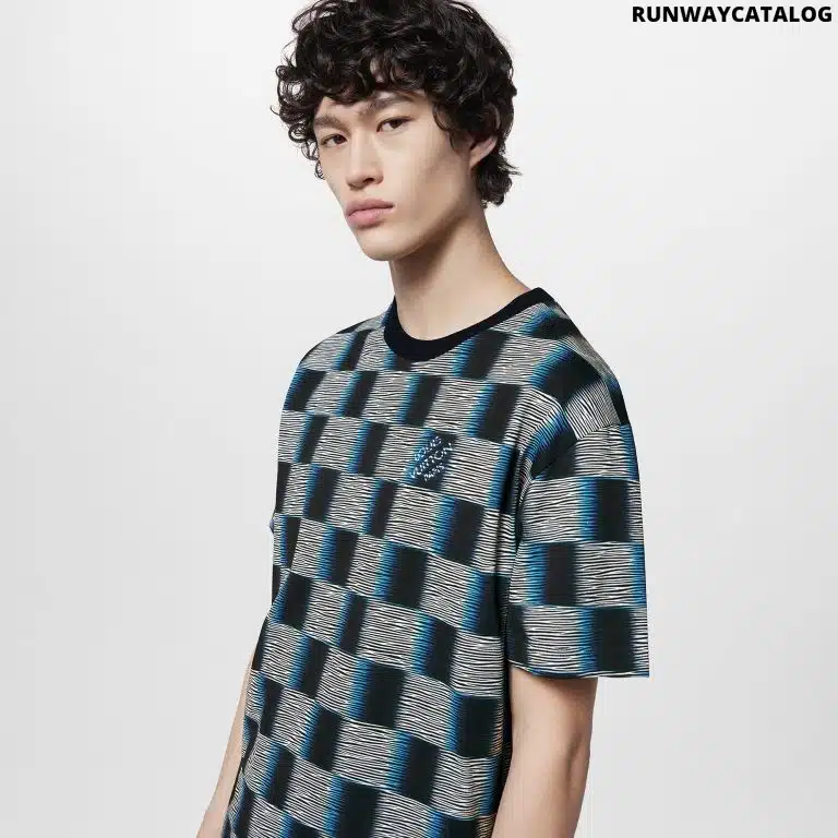 Damier Short-Sleeved Cotton T-Shirt - Image 2