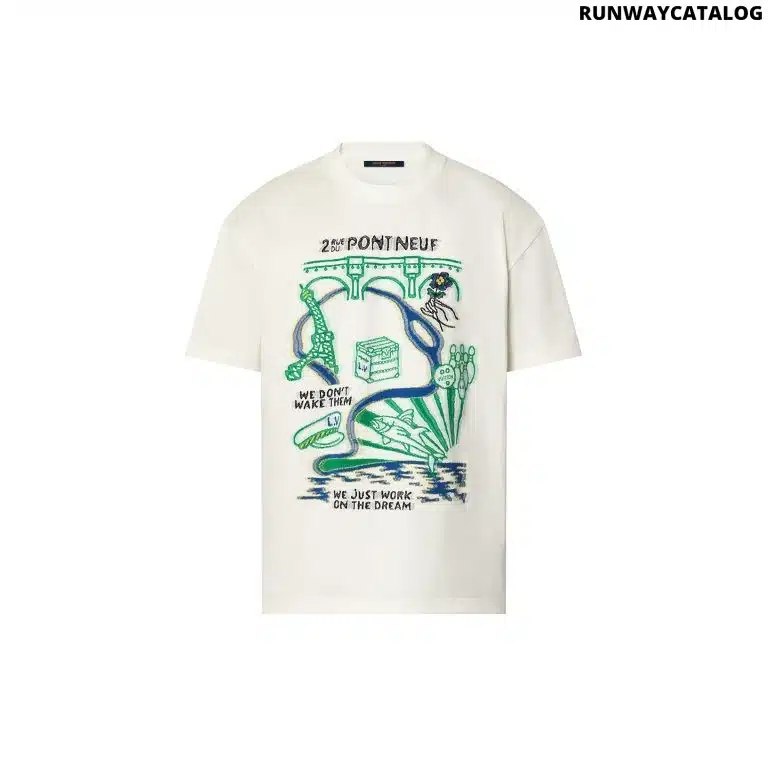 Intarsia Graphic Cotton T-Shirt