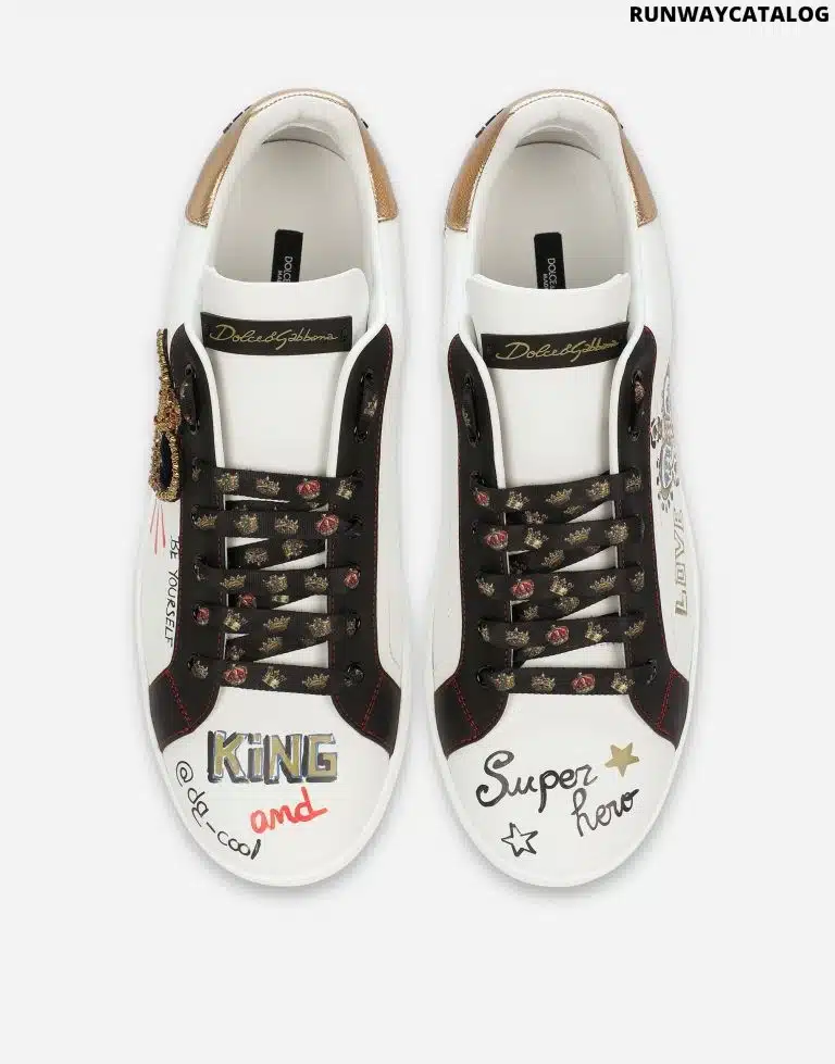 PORTOFINO SNEAKERS IN PRINTED NAPPA CALFSKIN WITH PATCH - Image 4