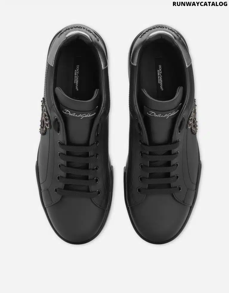 CALFSKIN NAPPA PORTOFINO SNEAKERS WITH CROWN PATCH - Image 3