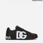 CALFSKIN NAPPA PORTOFINO SNEAKERS WITH DG LOGO PRINT