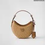 Wicker and leather Prada Arqué bag