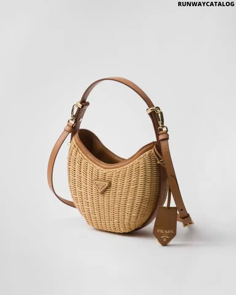 Wicker and leather Prada Arqué bag - Image 2