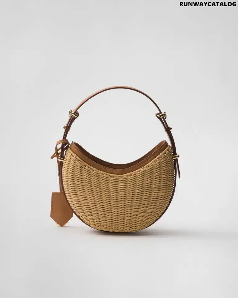 Wicker and leather Prada Arqué bag - Image 3