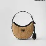 Wicker and leather Prada Arqué bag