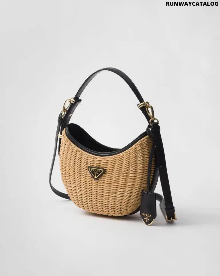 Wicker and leather Prada Arqué bag - Image 2