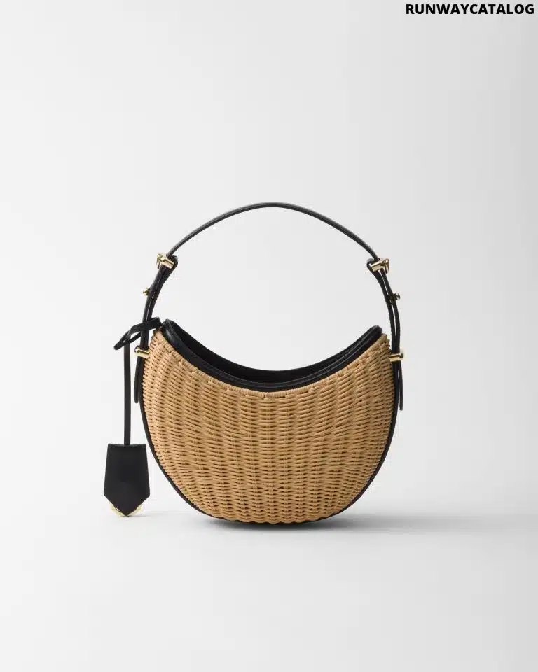 Wicker and leather Prada Arqué bag - Image 3