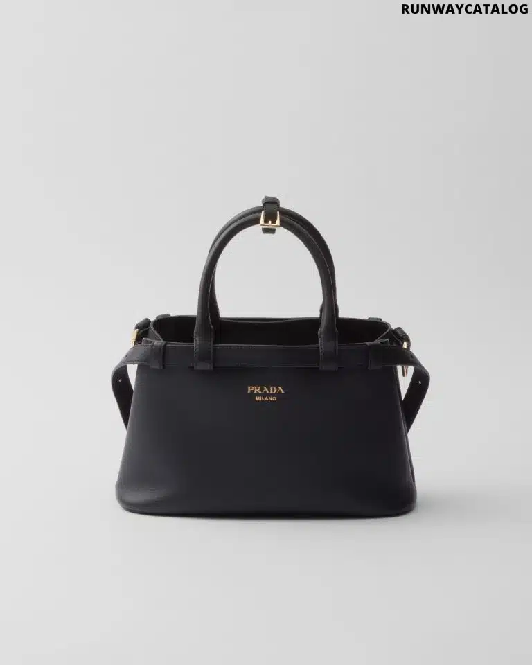 Prada Buckle small leather handbag with double belt