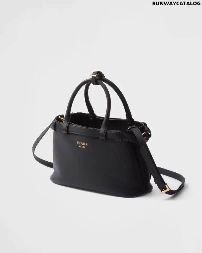 Prada Buckle small leather handbag with double belt - Image 3