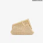 Fendi First Small Beige macramé bag