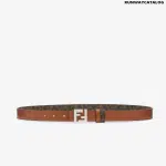 Leather and brown FF reversible belt