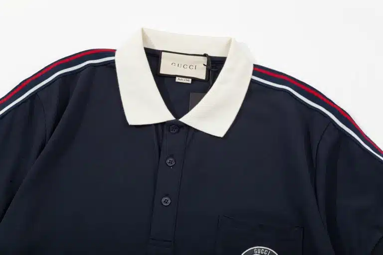 Gucci Side Stripe Logo Pique Polo - Image 2