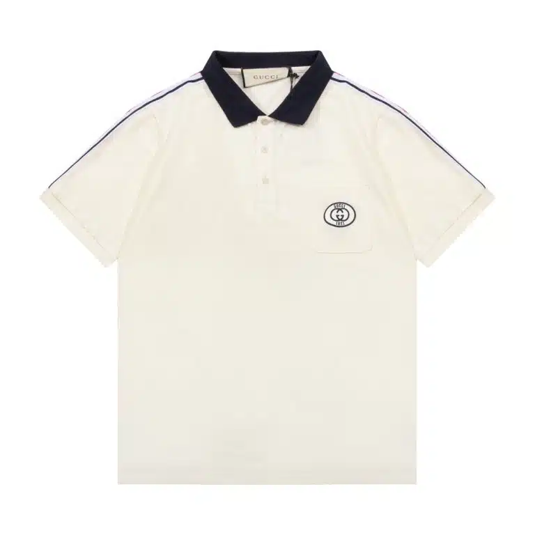 Gucci Side Stripe Logo Pique Polo