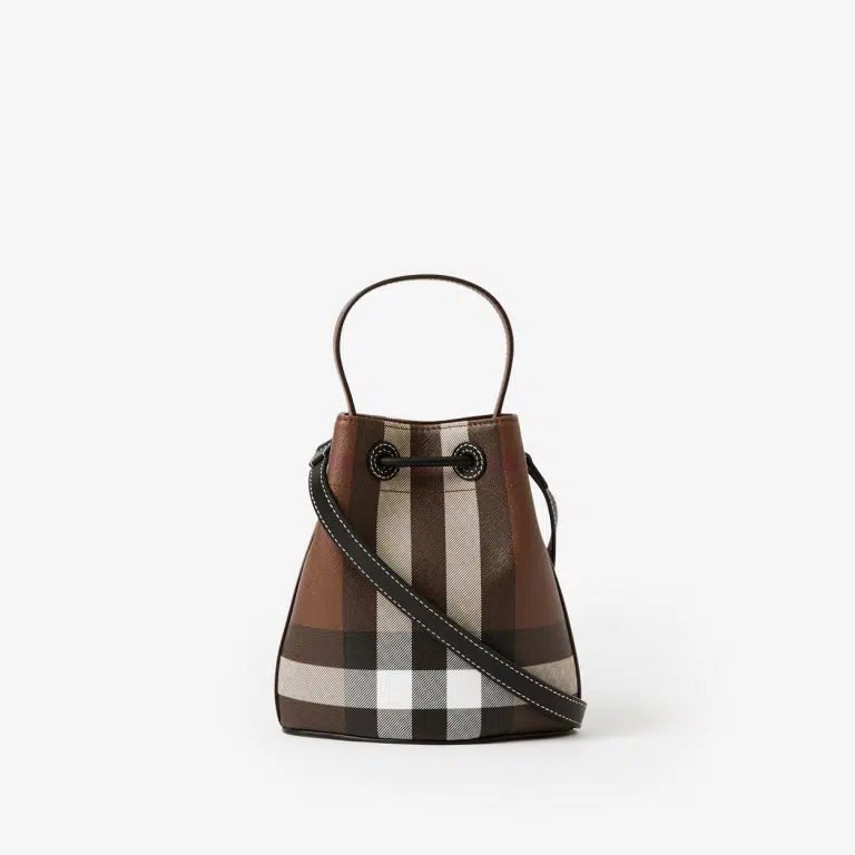 Burberry Check Drawcord Bucket Bag – Versatile & Elegant - Image 3