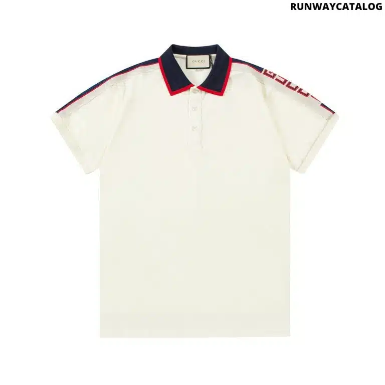 Gucci Side Stripe Logo Pique Polo