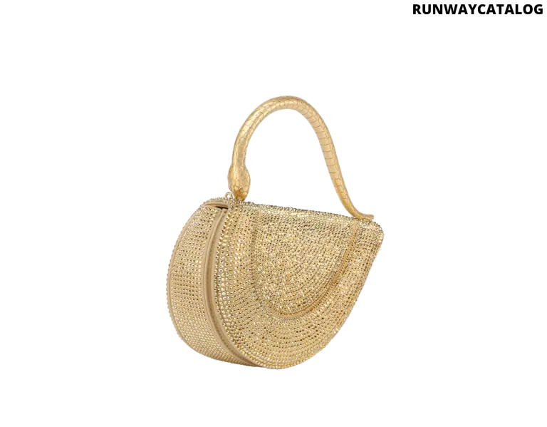 Bvlgari Serpenti Cuore 1968 Top Handle Bag – Gold Neige Pavé Crystals - Image 5