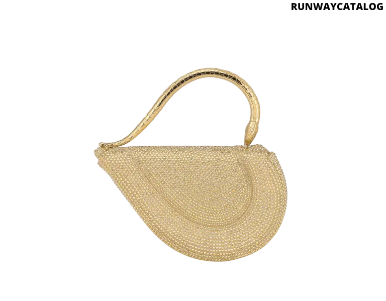 Bvlgari Serpenti Cuore 1968 Top Handle Bag – Gold Neige Pavé Crystals - Image 4