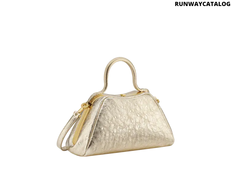 Bvlgari Serpentine Mini Top Handle Bag – Light Gold Metallic Ostrich - Image 2