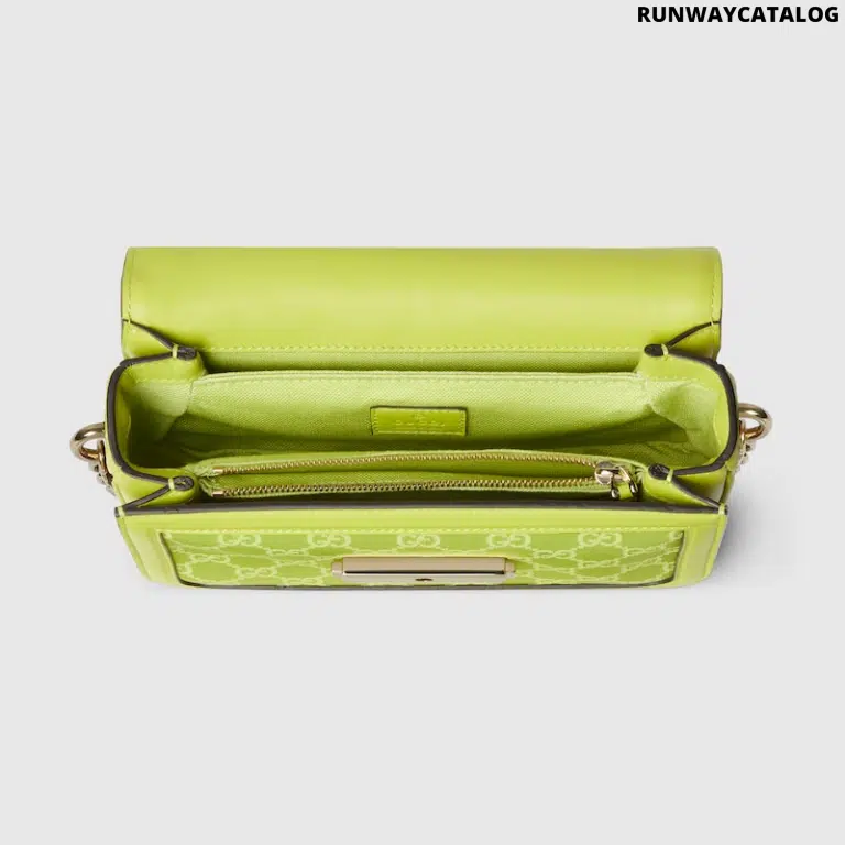 Gucci Go Small Shoulder Bag – Bright Green GG Canvas - Image 3