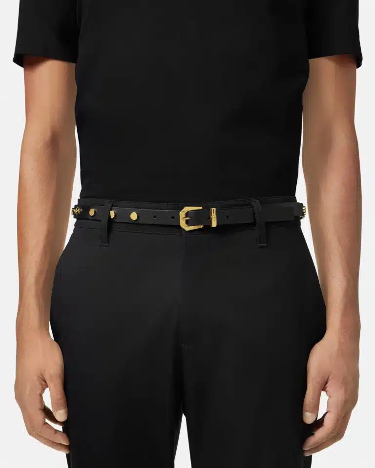 Versace Medusa Heritage Thin Leather Belt - Image 3