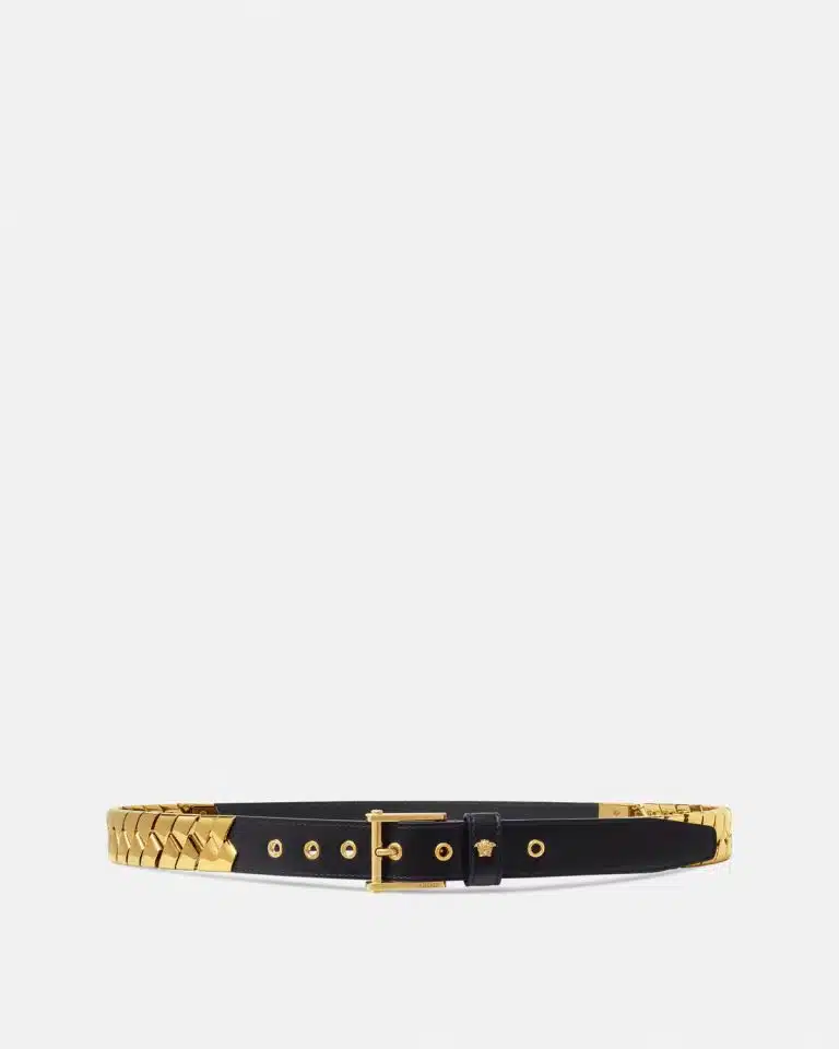 Versace Medusa Braided Leather Belt