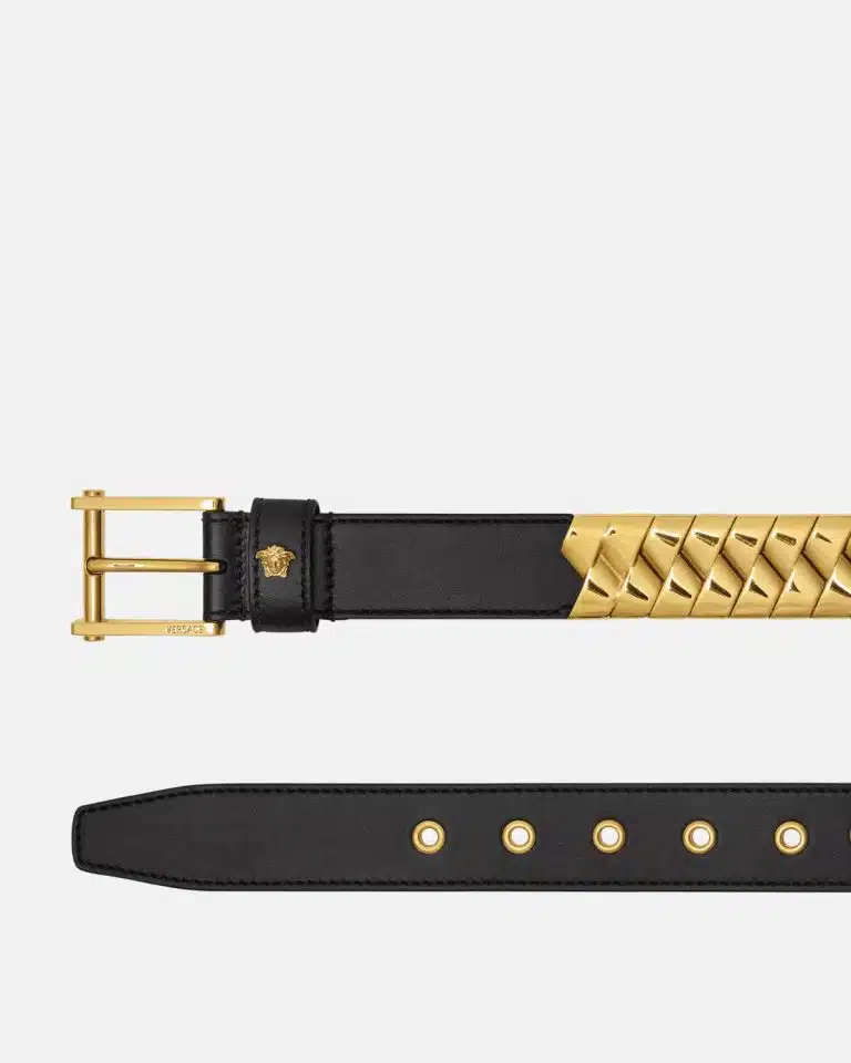 Versace Medusa Braided Leather Belt - Image 2