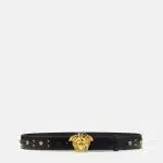 Versace Medusa Studded Leather Belt