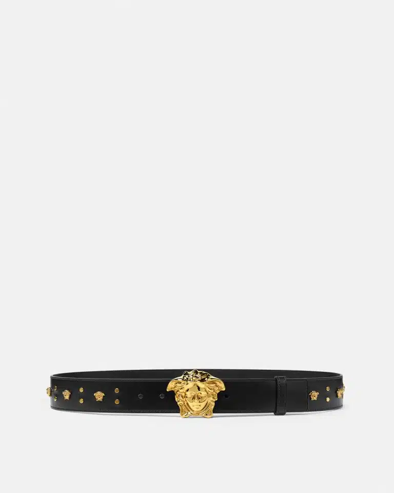 Versace Medusa Studded Leather Belt