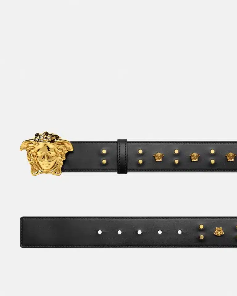 Versace Medusa Studded Leather Belt - Image 2