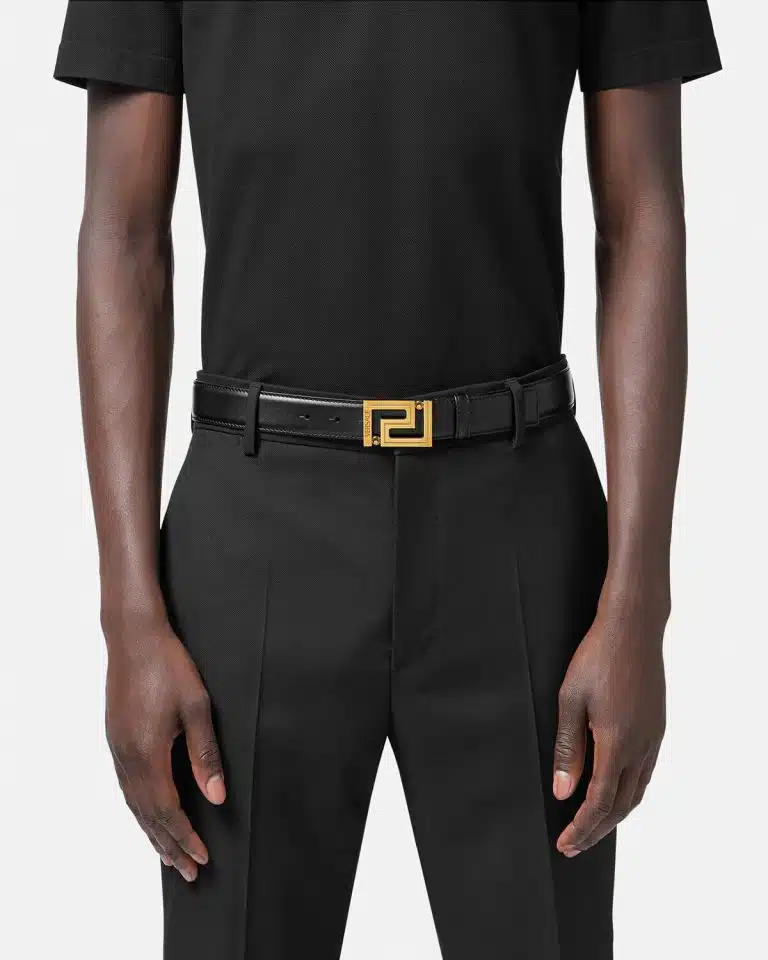 Versace Greca Buckle Leather Belt - Image 3