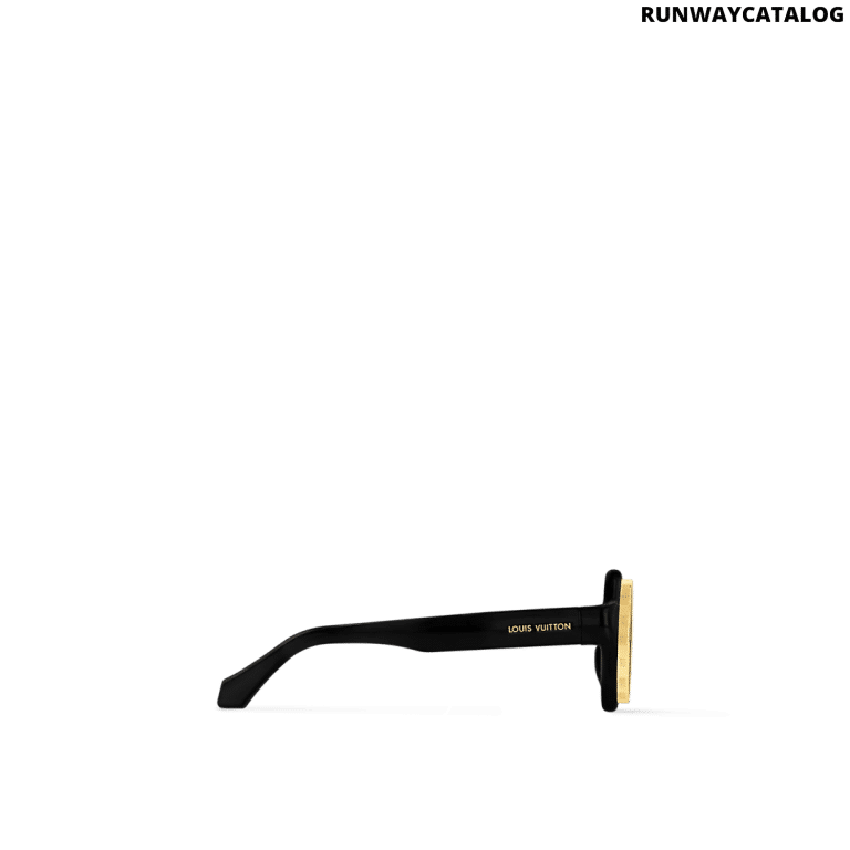 LV Super Vision Round Sunglasses – Black & Gold-Toned - Image 3