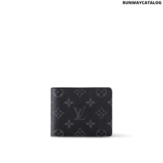 Louis Vuitton Multiple Wallet in Monogram Eclipse with black and grey coated canvas, multiple card slots, and a slim, sophisticated design.