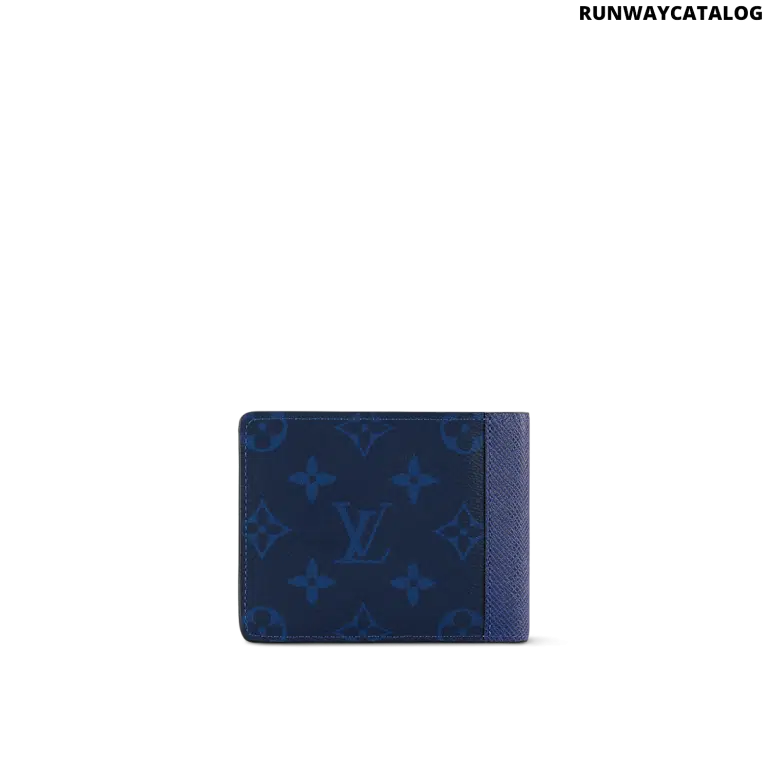 Louis Vuitton Multiple Wallet – Navy Blue Monogram Pacific & Taiga Leather - Image 4