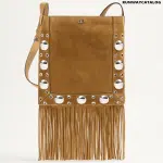 Valentino Garavani Nellcôte Suede Fringe Shoulder Bag