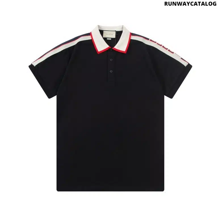 Gucci Side Stripe Logo Pique Polo