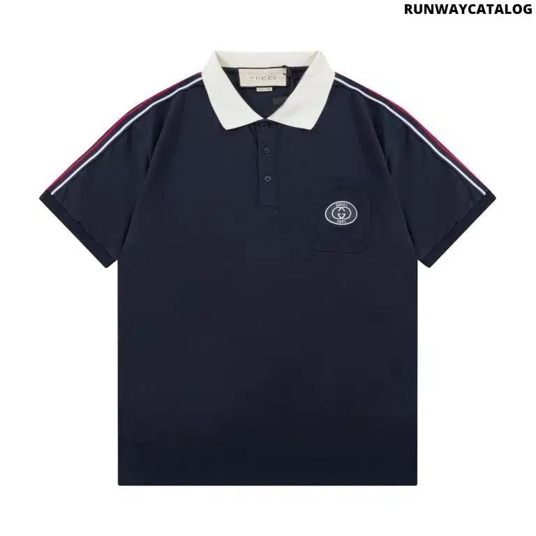 Gucci Side Stripe Logo Pique Polo