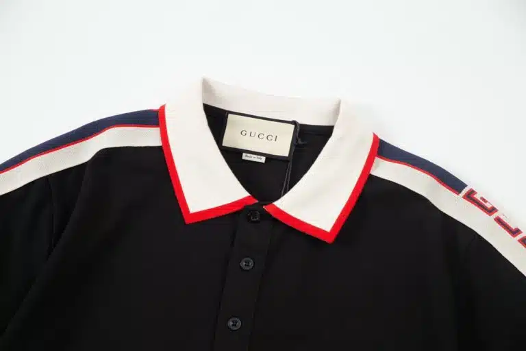 Gucci Side Stripe Logo Pique Polo - Image 2