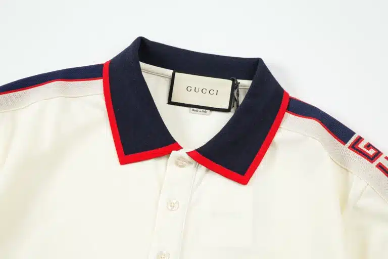 Gucci Side Stripe Logo Pique Polo - Image 2