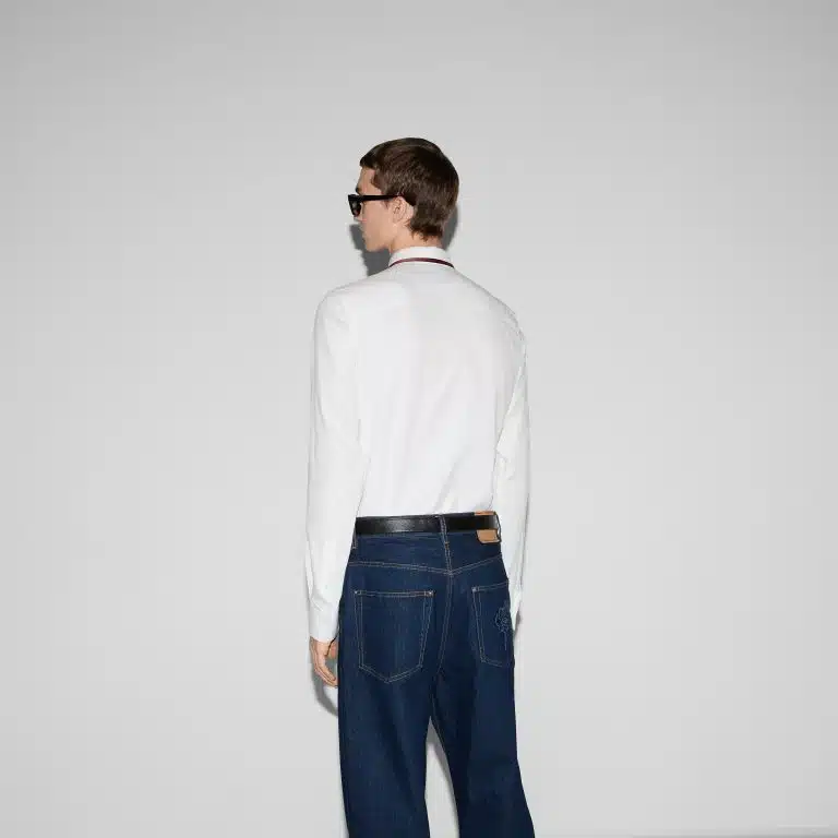 Gucci Oxford cotton shirt with Web - Image 4