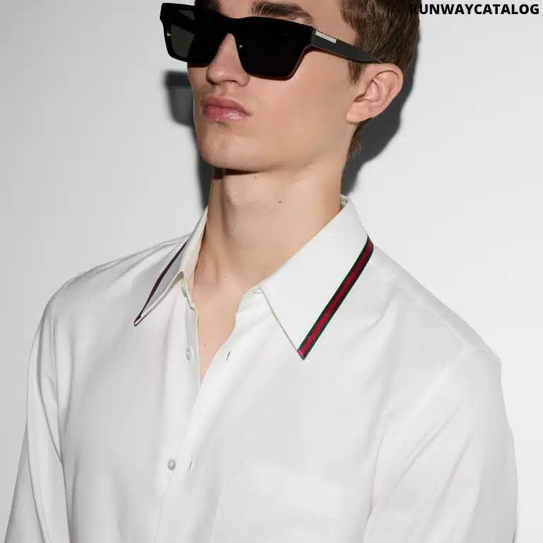 Gucci Oxford cotton shirt with Web - Image 2