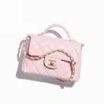 CHANEL Small Flap Bag with Top Handle – Pink Quilted Lambskin & Gold Hardware