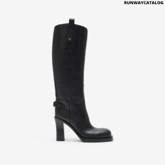 Leather Cavalier Heel Boots