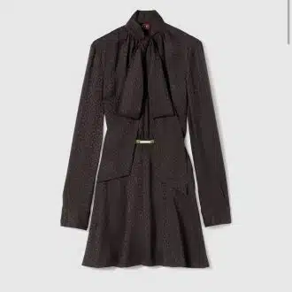Horsebit silk jacquard dress