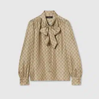 Printed silk twill shirt