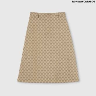 GG cotton canvas fabric skirt