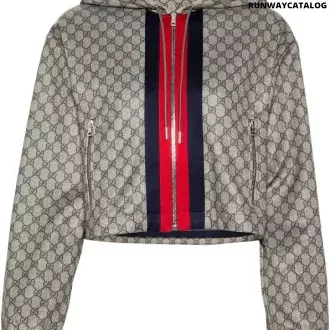 Gucci - GG-logo zip-up cropped jacket - women - Polyester/Cotton/Cotton/Polyamide
