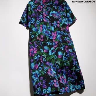 Printed silk jacquard chemisier dress